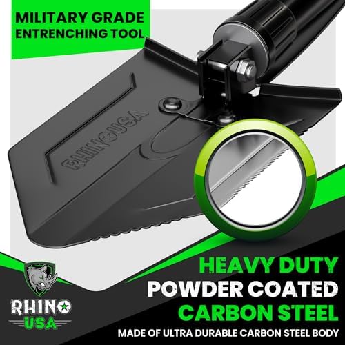 rhino usa folding survival shovel with pick, view 9