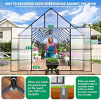 cdcasa 24x10x10 ft polycarbonate greenhouse for outdoors w/5 shown in use