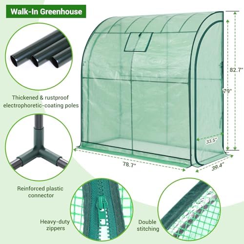 lean-to greenhouse with 3-tier shelves: ohuhu portable walk-in on a desk or shelf