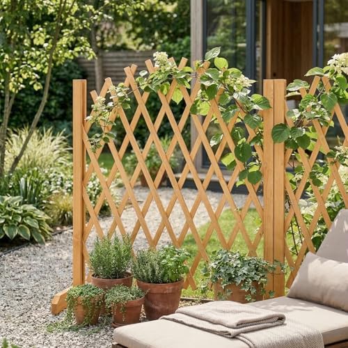 vingli 2pcs expandable garden fence with arched top shown in use