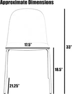 2xhome Modern Stackable Armless Dining Chair | Plastic Shell Seat with Metal Legs | Indoor or Outdoor Use | Home Kitchen Patio (2, White, No Padding)