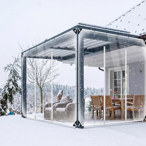 clear outdoor curtains patio double zippers door enclosure, package contents