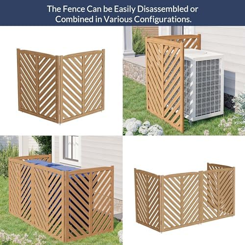 belleze privacy fence panels for outside, wooden air, side view