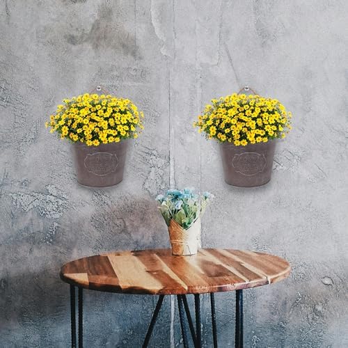 ganazono wall hanging flowerpot 4-pack 6.69x5.51x12.59in iron art on a desk or shelf