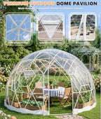 dome tent for garden , geodesic dome greenhouse showing dimensions