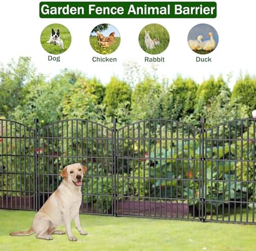 10 panel no dig decorative garden fence 32", side view