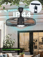 orison outdoor ceiling fans with lights for patio, side view