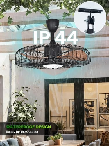 orison outdoor ceiling fans with lights for patio, side view