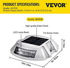 vevor evor driveway lights 24-pack solar driveway lights, front angle view