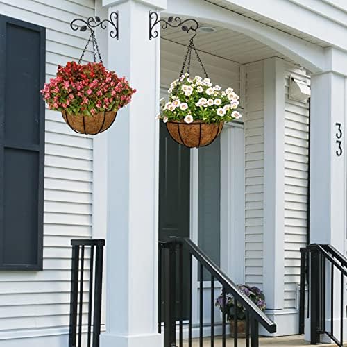 6 Pack 14 Inch Hanging Basket Coco Liners Replacement, Round | 100% Natural Coconut Liners for Planters, Breathable Coconut Fiber Planter Liners for Indoor Outdoor Plants, Flowers, Herbs