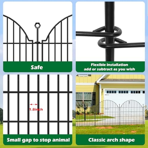 10 panels no dig decorative outdoor garden fence, side view