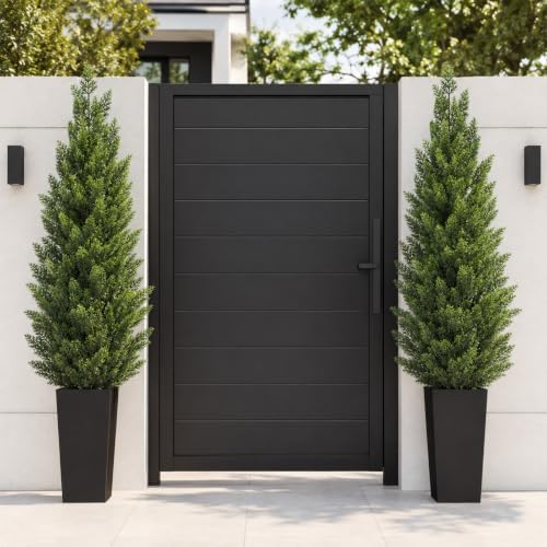 5ft artificial topiary trees with black planter, tall, view 9