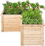 giantex wood raised garden bed, 47.5"x47.5"x24.5" elevated planter, view 9