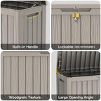 mars villa 90 gallon outdoor storage box, deck showing dimensions