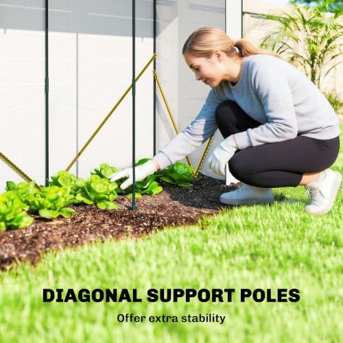 outsunny mini greenhouse portable roll-up door 78.7" x, close-up detail