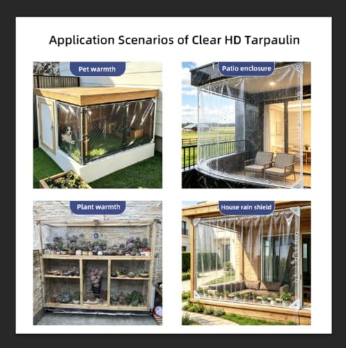 clear tarp 14mil heavy duty clear vinyl plastic on a desk or shelf