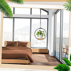 geelin 4 pcs hanging plant holder with wood, package contents