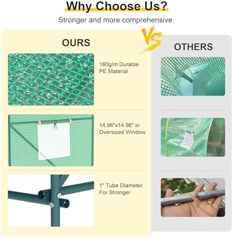 greenhouses for outdoors heavy duty 10x7x7 ft portable, front angle view