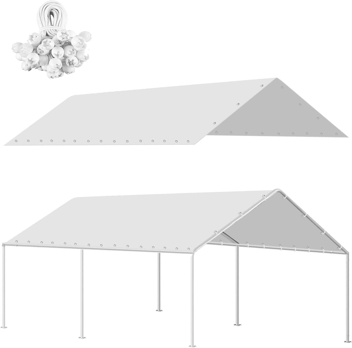 10x20ft heavy duty carport canopy replacement cover, main product view