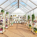 yitahome 12x6ft polycarbonate greenhouse large heavy duty green shown in use