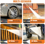 electric pressure washer 4500psi 2.8 gpm with anti-tipping shown in use