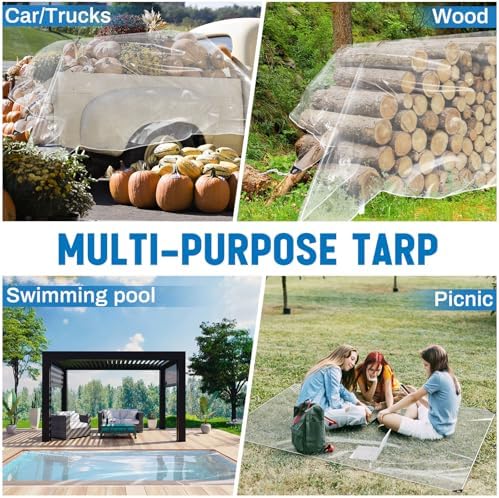 6 x 8 ft clear tarps waterproof for on a desk or shelf