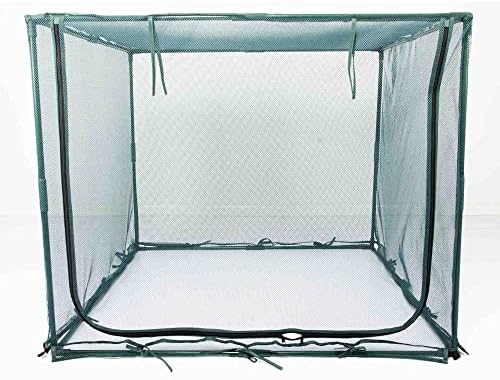 square 4'x4' netting cover 3.3ft tall crop cage, front angle view