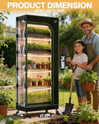 pyy indoor greenhouse with grow light - 6 on a desk or shelf
