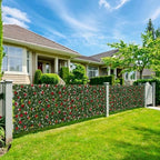 expandable fence privacy screen with artificial flower, greenery, package contents