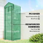 outsunny 5 tier mini greenhouse w/ screen roof, side view