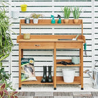 yaheetech potting bench with sink & drawer, outdoor, package contents