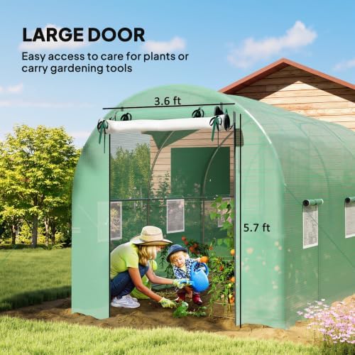 outsunny 14.6'x6.5'x6.6' hoop house greenhouse with 2 support, package contents