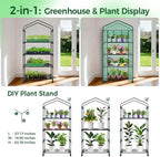 ohuhu small greenhouse for indoor outdoor with wheel on a desk or shelf
