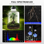 glass plant terrarium, led grow light, adjustable ventilation, package contents
