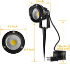 Romwish 120V LED Landscape Lights, 10W 120V Outdoor Landscape Lighting with Ground Spike, 3000K Warm White, IP65 Waterproof Outdoor Spotlight for Lawn, Garden, Yard, Flag Light (Pack of 6)