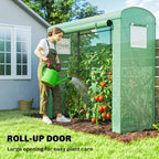 outsunny mini greenhouse portable roll-up door 78.7" x showing dimensions