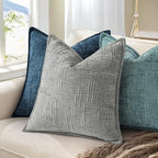 decoruhome chenille decorative throw pillow covers 20x20 set, front angle view