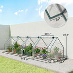 outsunny 12' x 3' x 3' mini greenhouse on a desk or shelf