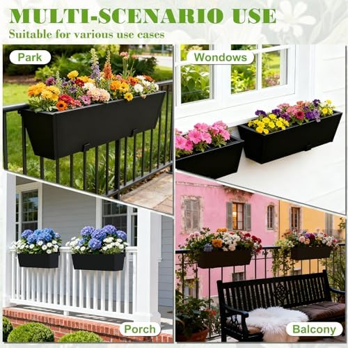 36 inch railing planter boxes, heavy duty metal on a desk or shelf