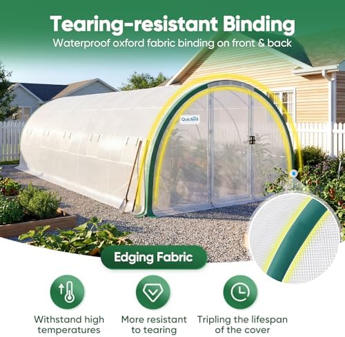 quictent 25x10x6.6ft tunnel greenhouse for outdoors with 2, package contents