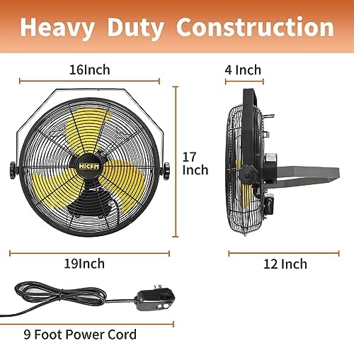 hicfm 2600 cfm 14 inch outdoor wall mount, view 9