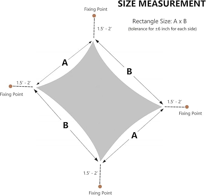ASTEROUTDOOR Sun Shade Sail Rectangle 16' x 20' UV Block Canopy for Patio Backyard Lawn Garden Outdoor Activities, Gray