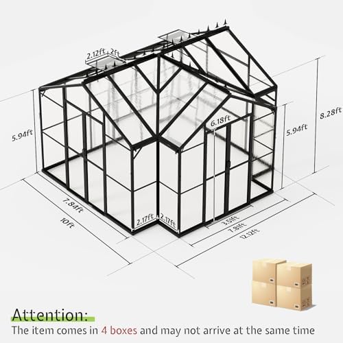 amerlife 12 x 10 x 8-ft hybrid polycarbonate, front angle view