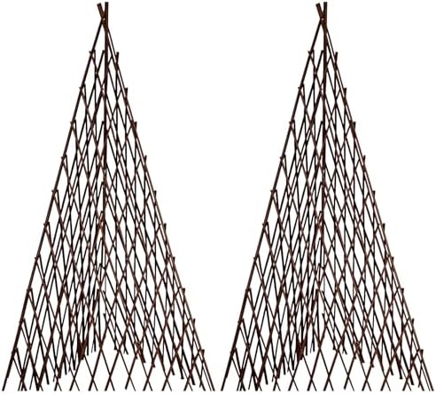 expandable teepee willow fence, teepee trellis pyramid plant, side view