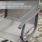 DIFY Patio Swivel Dining Chairs Set of 4, All Weather Swivel Outdoor Patio Chairs with Breathable Textilene Fabric, Metal Frame for Garden Backyard Balcony, Grey