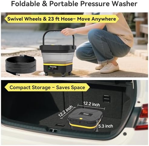 portable cordless cleaner with tank: foldable electric cleaning, package contents