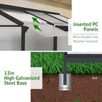 lean-to polycarbonate greenhouse 6x2 ft, black, outdoor garden, package contents