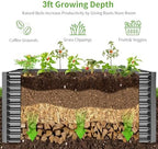 land guard 8x4x3ft rectangular galvanized raised garden beds, close-up detail