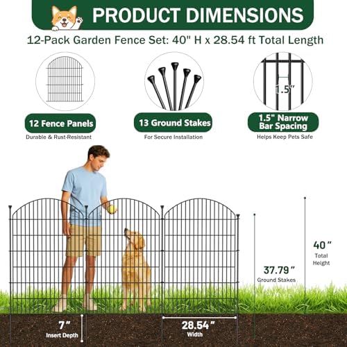 no dig garden fence panels, dog fence outdoor, side view