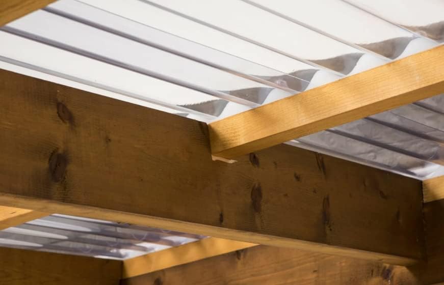 clear curved polycarbonate roofing panels 21" w x showing dimensions